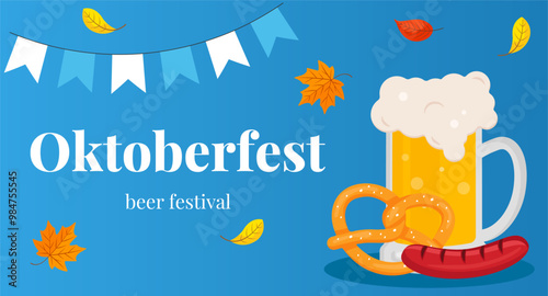 Banner of Oktoberfest beer festival. Vector illustration