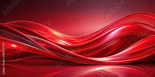 Abstract visual of red waves and fluid shapes with soft lighting