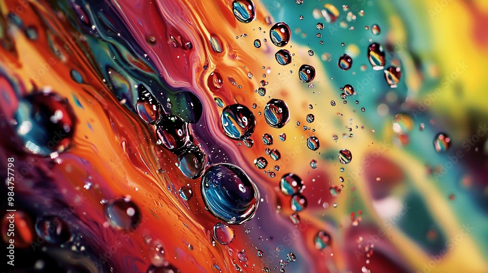 Colorful Paint Splatters Frozen in Mid-Air Colorful Paint Splatters Frozen in Mid-Air