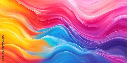 Vibrant Abstract Waves of Color Flowing Through a Modern Artistic Background 