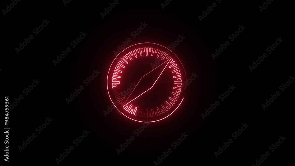 Neon glowing Browser Safari icon isolated on black background. Animated web browsing symbol Neon glowing Browser Safari icon isolated on black background. Animated web browsing symbol