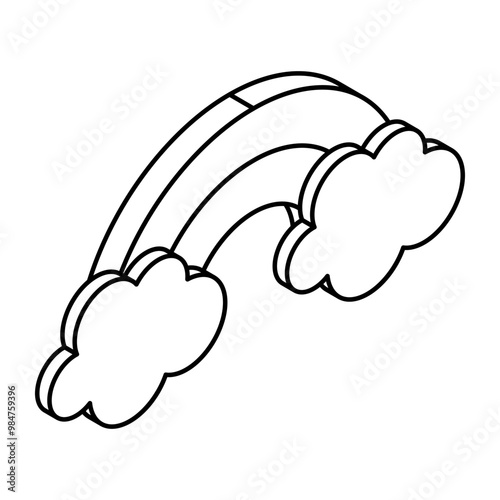 An eye catching icon of rainbow, flat style 
