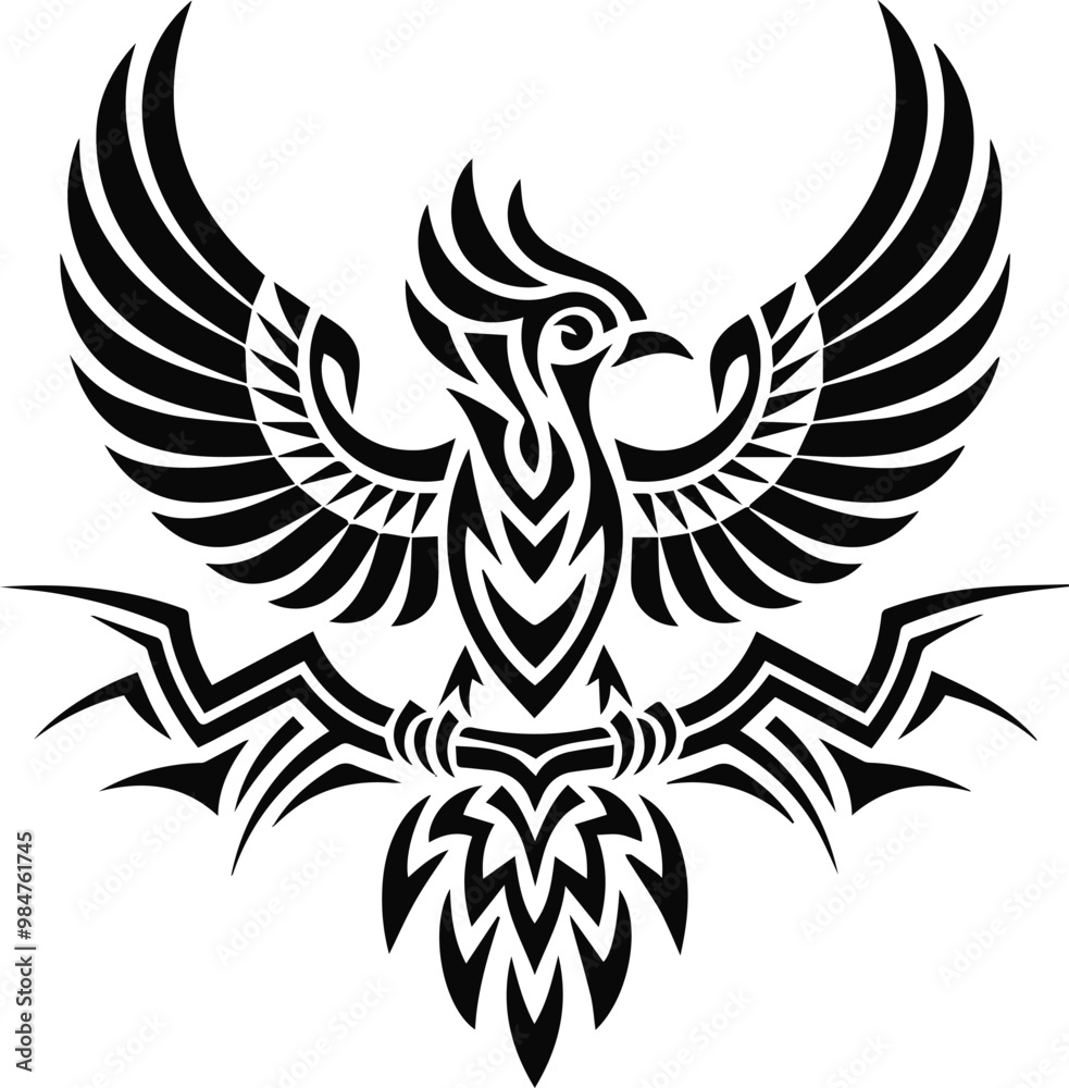 Obraz premium Bird tattoo vector image