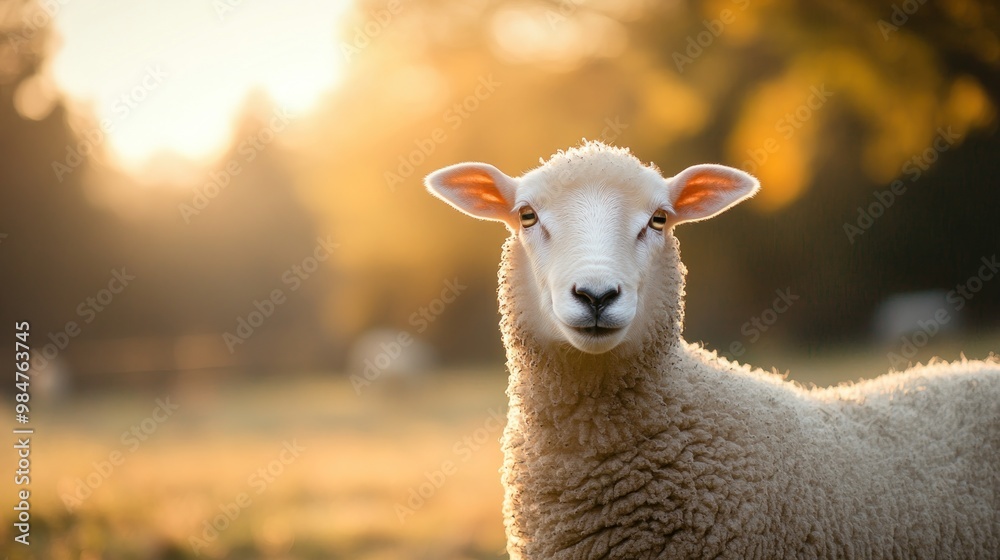 Fototapeta premium Sheep in the Golden Hour