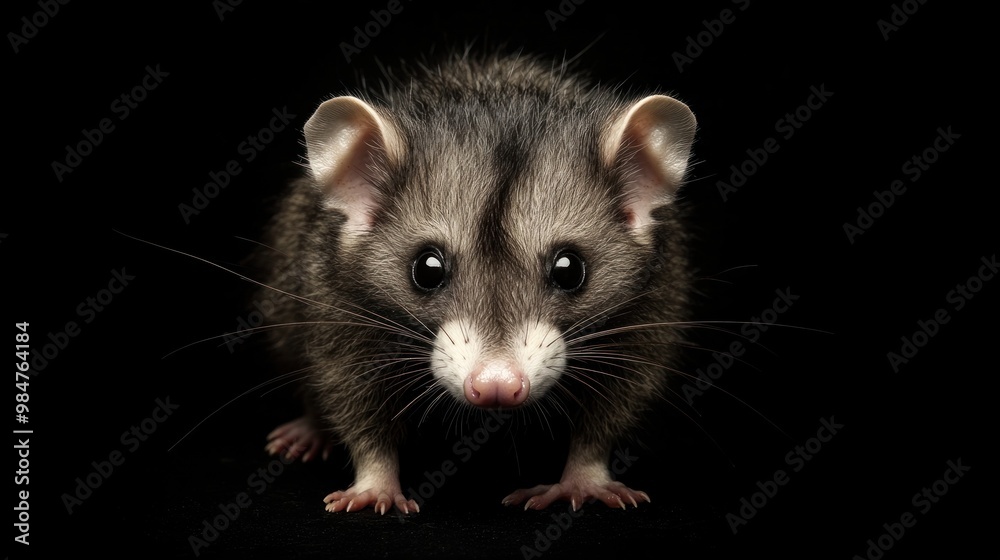 A Close-Up Portrait of a Cute Opossum