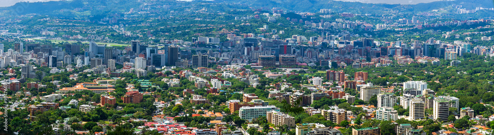 Fototapeta premium Caracas panoramic view from Cerro el Avila showing the city east skyline
