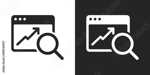 Monitoring search data analysis observation sign icon vector design