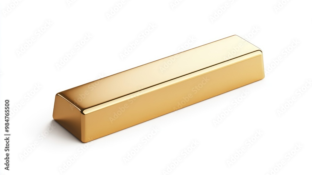 Elegant gold bar with a polished surface and fine engravings, set on a clean white background to highlight its high-quality and sophisticated design Elegant gold bar with a polished surface and fine engravings, set on a clean white background to highlight its high-quality and sophisticated design