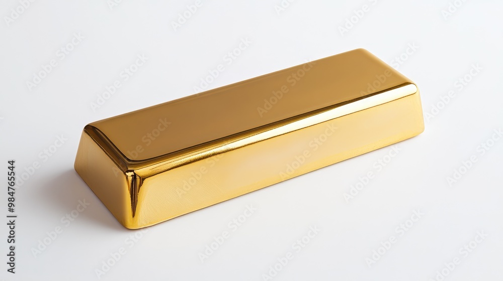 Elegant gold bar with a polished surface and intricate markings, showcased against a white background to emphasize its high-quality and refined look Elegant gold bar with a polished surface and intricate markings, showcased against a white background to emphasize its high-quality and refined look