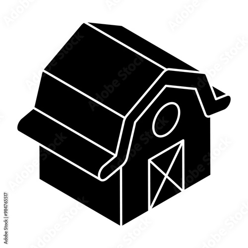 Editable design icon of farmhouse 