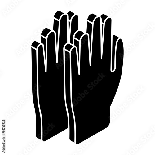 Winter hand covering accessory icon, gloves vector 