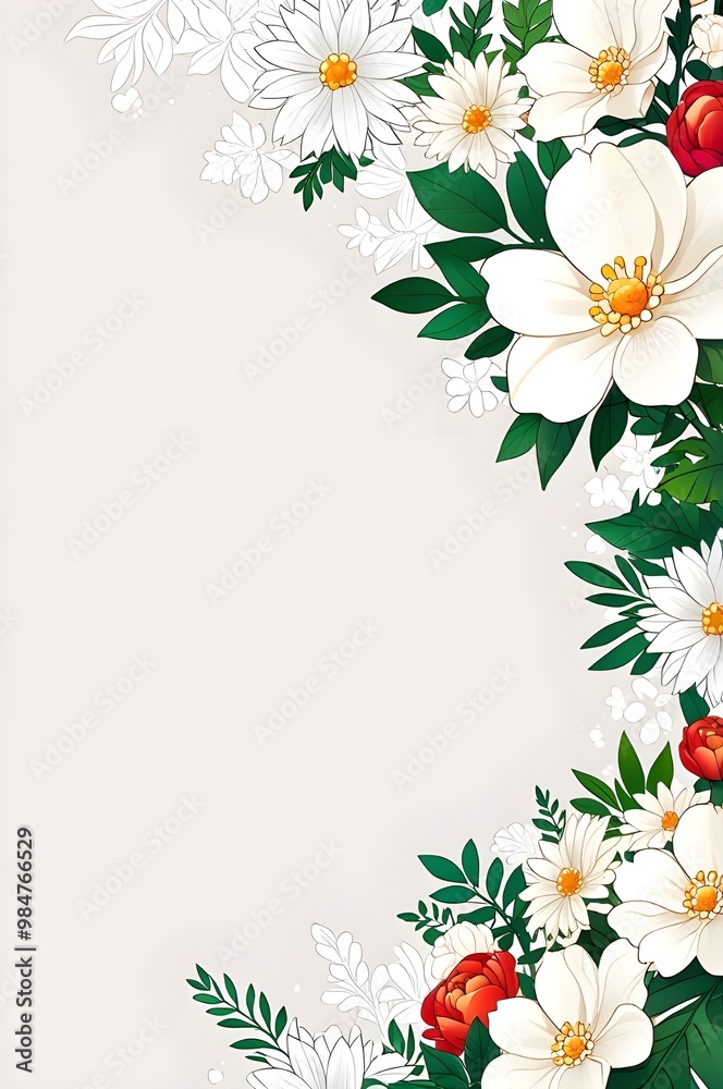 Fototapeta premium 꽃 프레임