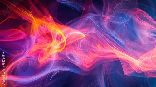 Wallpaper Mural Colored Smoke Trails Intertwining Mid-Air Torontodigital.ca