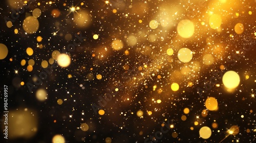 A dazzling array of golden bokeh lights adding a magical touch to any celebration.