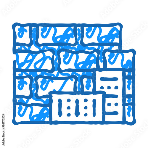 brick building material doodle icon sketch vector. brick building material sign. isolated symbol illustration