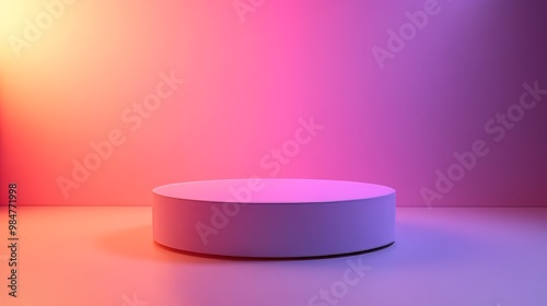 A white object with a pink background