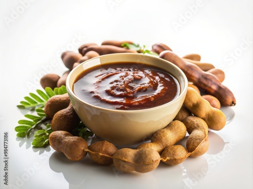 Tamarind sauce with fresh tamarind pods