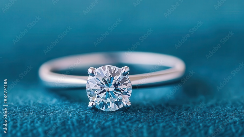 Close-up of a solitaire diamond ring with a sleek platinum band, shimmering facets, Diamond Ring, Minimalist Elegance Close-up of a solitaire diamond ring with a sleek platinum band, shimmering facets, Diamond Ring, Minimalist Elegance