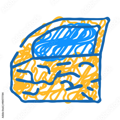 car door damaged paint doodle icon sketch vector. car door damaged paint sign. isolated symbol illustration