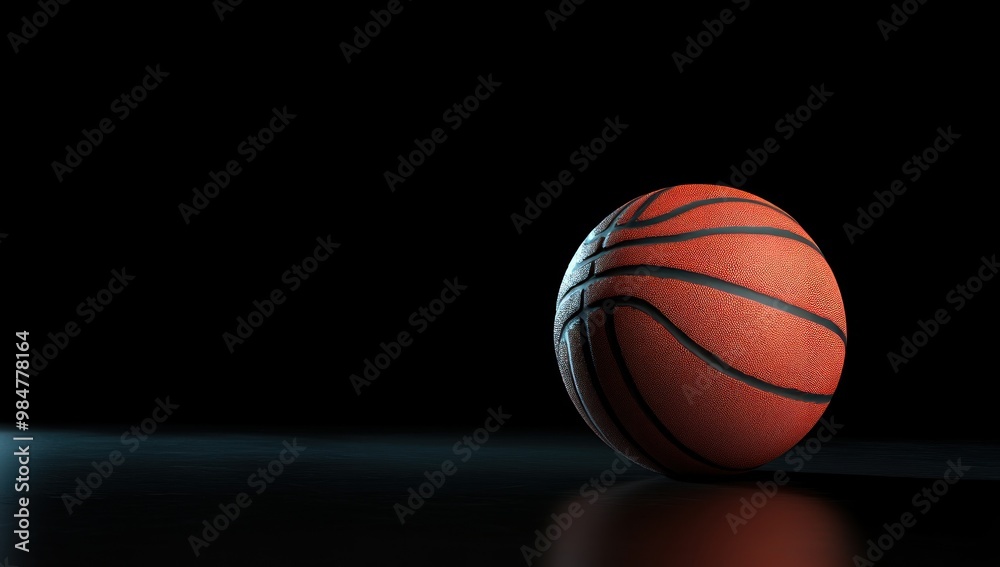 Basketball on a Black Background