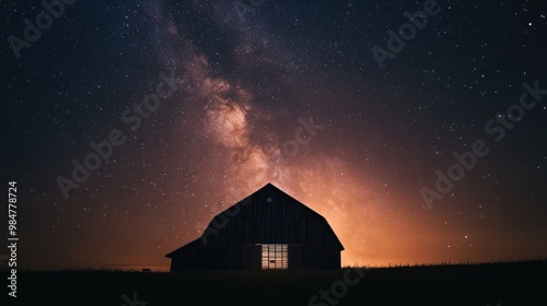 Milky Way Over A Barn