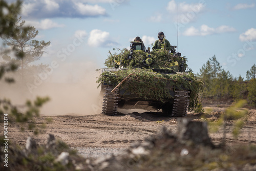 Danish infantry fighting vehicle ( CV90) during exercise Arrow in Finland, Combat Vehicle 90 is a family of Swedish tracked combat vehicles designed by Hägglunds and Bofors