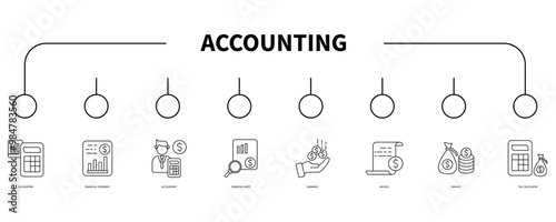 Accounting banner web icon vector illustration concept