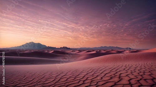 bright sunset in the desert photo