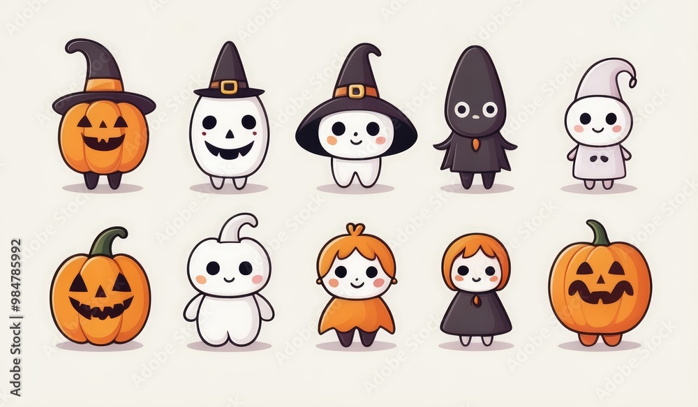 set of halloween icons. halloween iconic characters set of halloween icons. halloween iconic characters