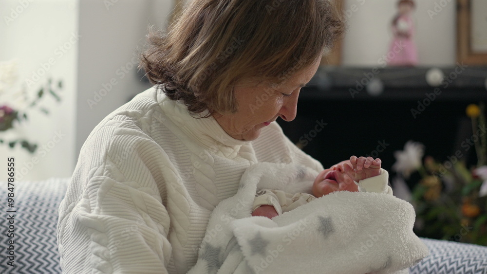 Mother cradling baby in arms while seated on a cozy chair. The intimate moment captures warmth, care, and nurturing love in a serene indoor environment
Mother cradling baby in arms while seated on a cozy chair. The intimate moment captures warmth, care, and nurturing love in a serene indoor environment