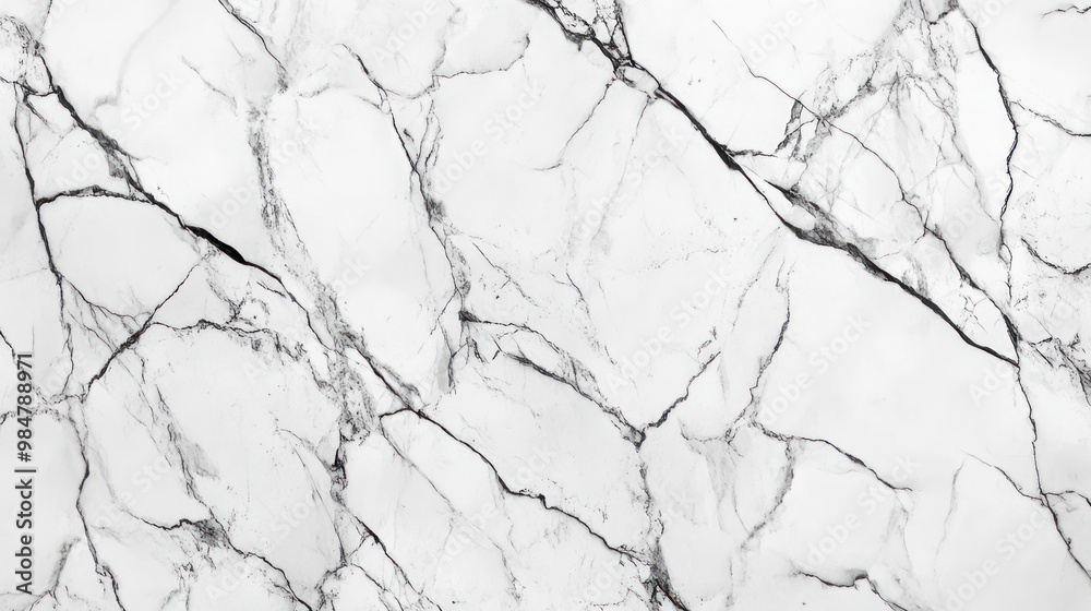 Elegant white marble surface with intricate black veining pattern, adding sophistication to any setting. Elegant white marble surface with intricate black veining pattern, adding sophistication to any setting.