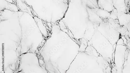 Elegant white marble surface with intricate black veining, perfect for stylish interiors.