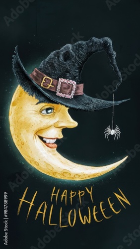 Haunted Happy Harmony Hullabaloo Halloween Card Design photo