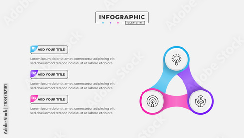 Vector 3 steps business process infographic design template