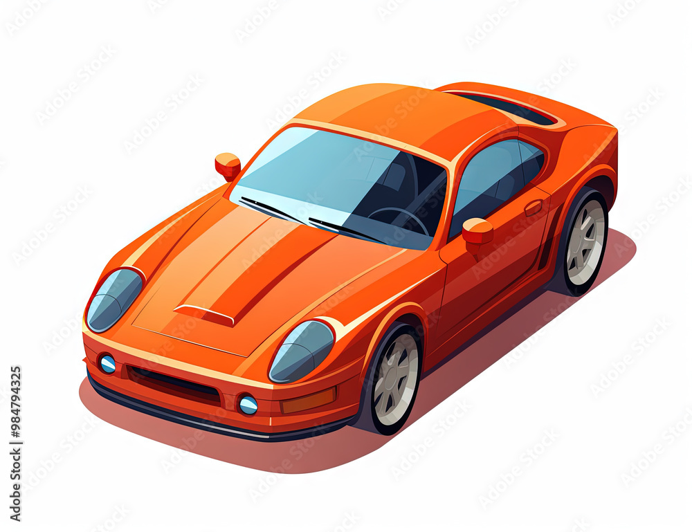 Isometric sport car in retro style. Isometric 3D illustration of a luxury fast car Isometric sport car in retro style. Isometric 3D illustration of a luxury fast car