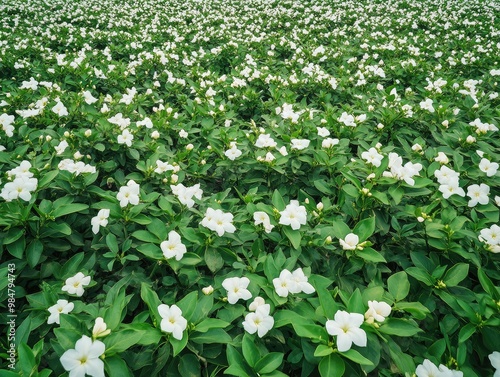 A large field of jasmine flowers