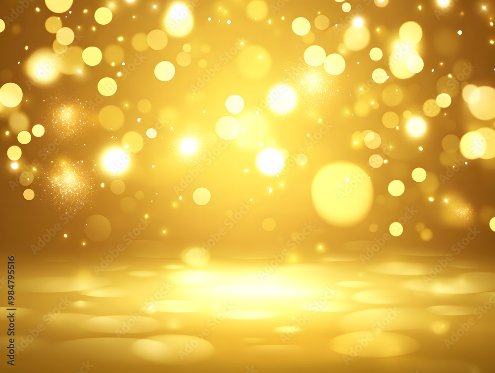 Golden Sparkling Light Rays with Glittering Stars design Golden Sparkling Light Rays with Glittering Stars design