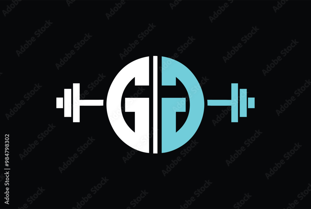 Obraz premium G, GG GYM AND FITNESS LOGO IN CIRCLE