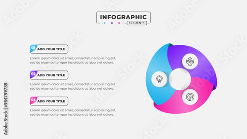 Vector 3 steps business process infographic design template