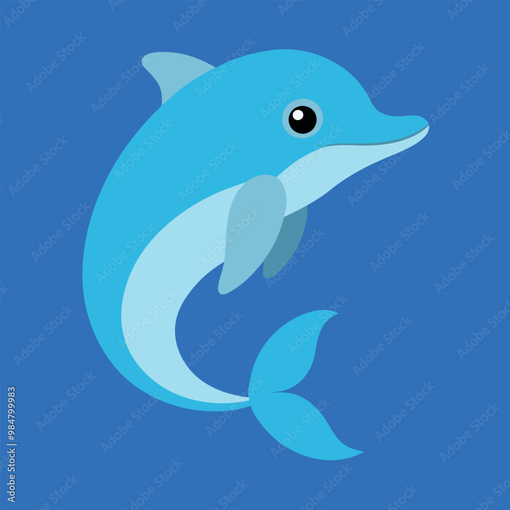 Fototapeta premium Bottlenose dolphin vector art illustration.