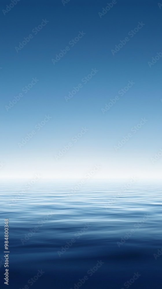 Fototapeta premium A soft blue gradient background with a white space at the top for text, creating an elegant and minimalistic design suitable as a banner