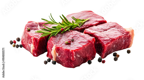 Raw meat isolated on transparent background