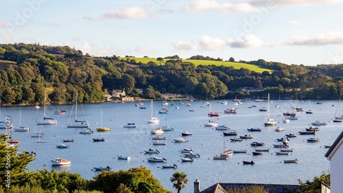 Boats in Helford river, Cornwall.  photo