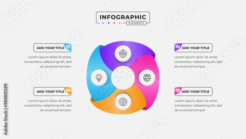 Vector 4 steps business process infographic design template