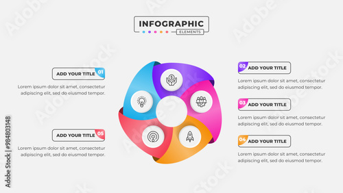 Vector 5 steps business process infographic design template