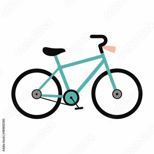 Single Bicycle on White Background - Minimalist Vector Illustration, SVG for Cricut & Silhouette, Clipart & T-Shirt Graphics