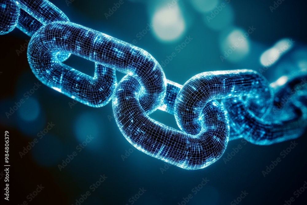 Futuristic Digital Blockchain Chain