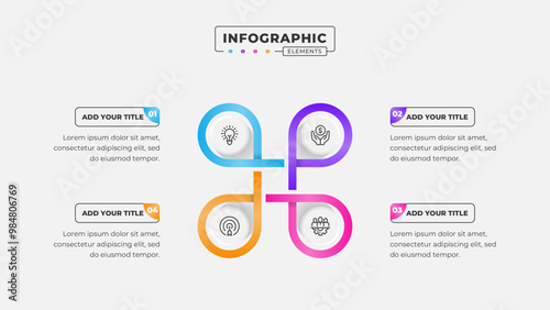 Vector 4 steps business process infographic design template