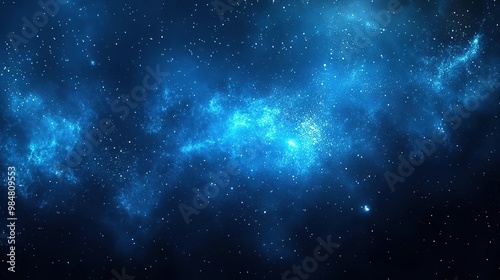 A mesmerizing blue galaxy filled with stars, offering a stunning view of the cosmos and the mysteries of outer space.