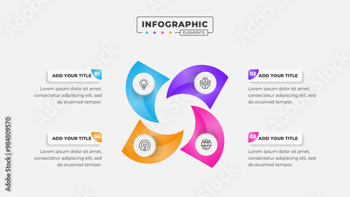 Vector 4 steps business process infographic design template